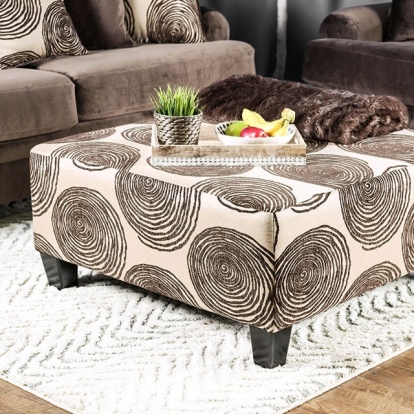 Bonaventura Brown/Pattern Ottoman Model SM5142BR-OT by Furniture of America