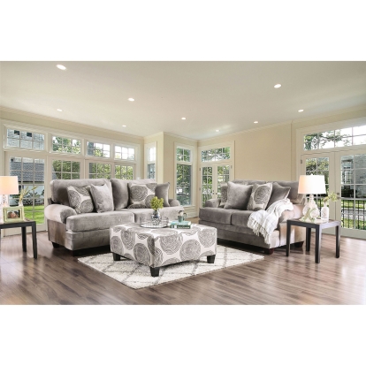 Bonaventura Gray/Pattern Sofa with Loveseat Model SM5142GY-2PC by Furniture of America