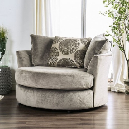 Furniture Of America Bonaventura Transitional Fabric, Solid Wood Gray/Pattern Swivel Chair | SM5142GY-CH