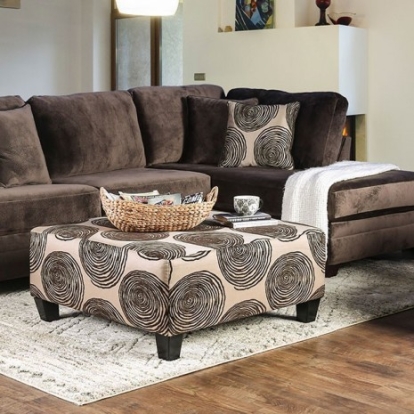 Furniture Of America Bonaventura Transitional Microfiber, Solid Wood Brown Sectional | SM5143BR-SECT