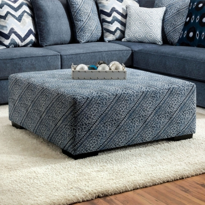 Brielle Blue/Pattern Ottoman Model SM5146-OT by Furniture of America