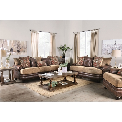 Fletcher Brown/Tan Sofa with Loveseat Model SM5148-2PC by Furniture of America