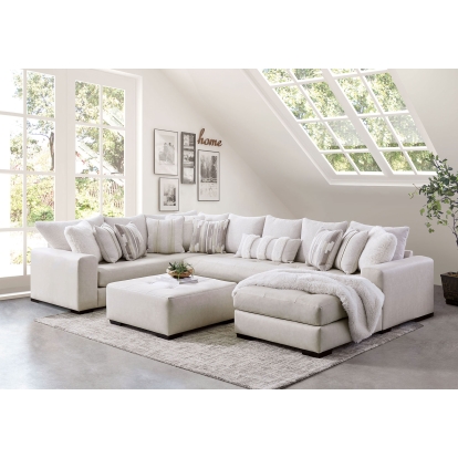 Warrenton Ivory Sectional Model SM5170-SECT by Furniture of America