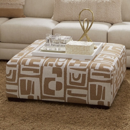 Carleton Ivory/Tan Ottoman Model SM5172-OT by Furniture of America