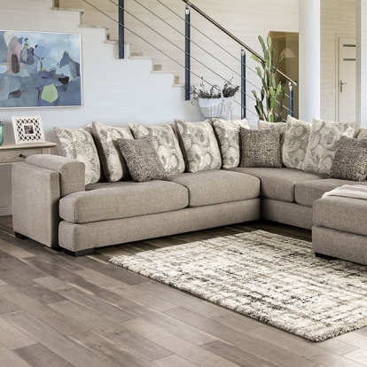 Angelia Light Gray Sectional Model SM5182-SECT by Furniture of America