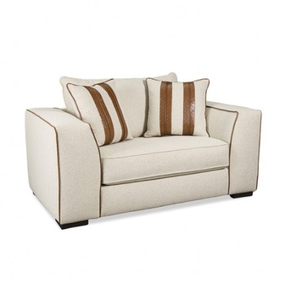 Furniture of America Ulvery Transitional Boucle Leatherette Solid with Wood Beige-Brown Chair Model SM5185-CH
