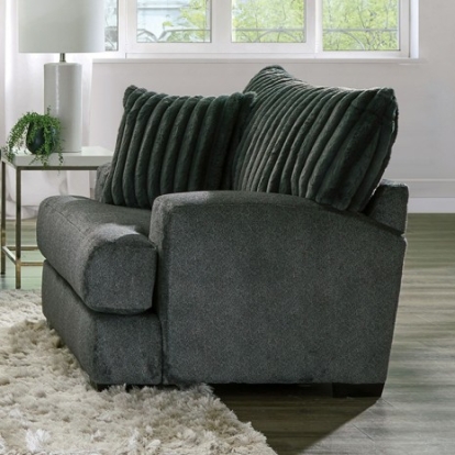 Furniture of America Loughlin Transitional Chenille Solid with Wood Gun Metal Chair Model SM5195-CH