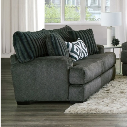 Furniture Of America Loughlin Transitional Chenille, Solid Wood Gun Metal Loveseat | SM5195-LV