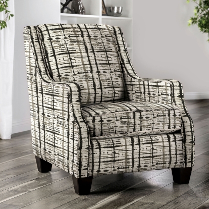 Barnett Ivory/Gray Accent Chair Model SM5204N-CH by Furniture of America
