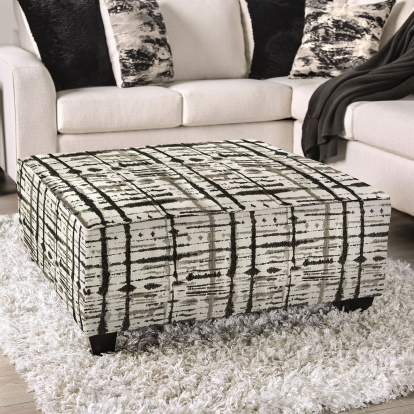 Barnett Ivory/Gray Ottoman Model SM5204N-OT by Furniture of America