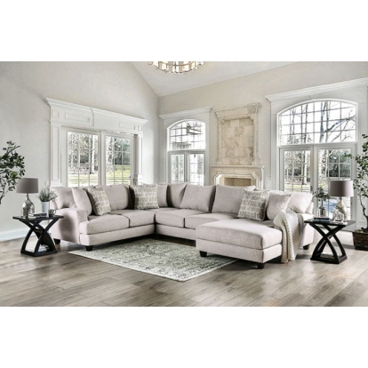 Alidene Light Gray Sectional Model SM5207-SECT by Furniture of America