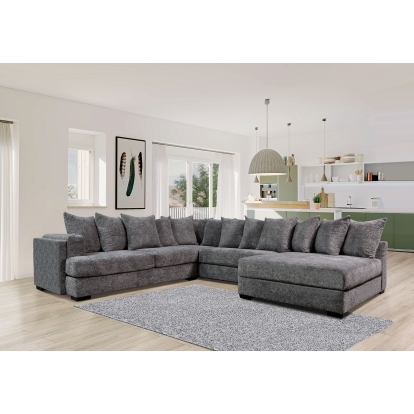 Wolverhampton Dark Gray Sectional Model SM5248-SECT by Furniture of America
