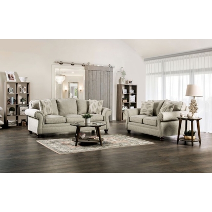 Amaya Cream Sofa with Loveseat Model SM5411-2PC by Furniture of America