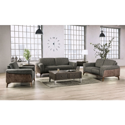 Kloten Gray/Brown Sofa with Loveseat Model SM6045-2PC by Furniture of America