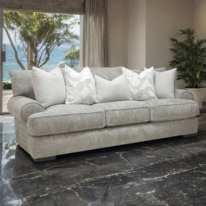 Furniture Of America Nerone Transitional Fabric, Fiber, Foam, Solid Wood, Others Gray Sofa | SM6094-SF