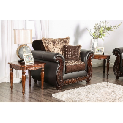 Franklin Dark Brown/Tan Chair Model SM6106N-CH by Furniture of America