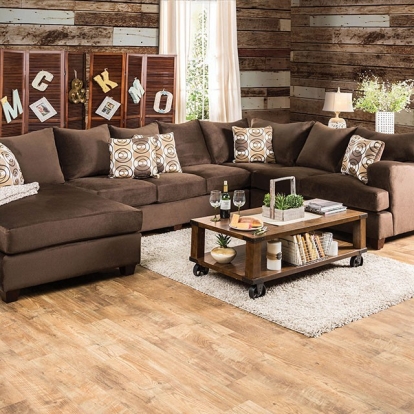 Wessington Chocolate U-Shaped Sectional Model SM6111-SECTIONAL by Furniture of America