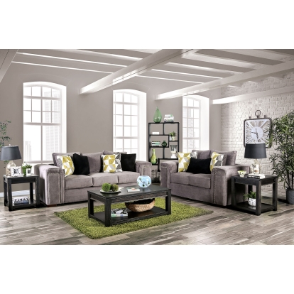 Bradford Warm Gray Sofa with Loveseat Model SM6154-2PC by Furniture of America