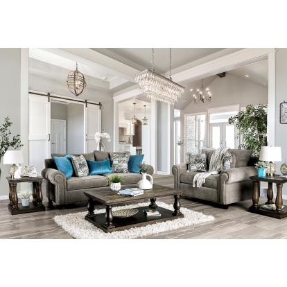Mott Gray Sofa with Loveseat Model SM6155-2PC by Furniture of America
