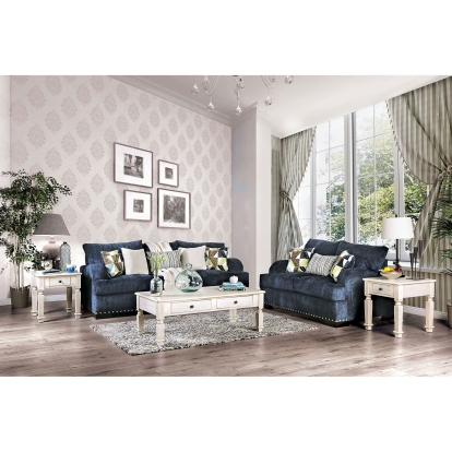 Zayla Navy Sofa with Loveseat Model SM6222-2PC by Furniture of America