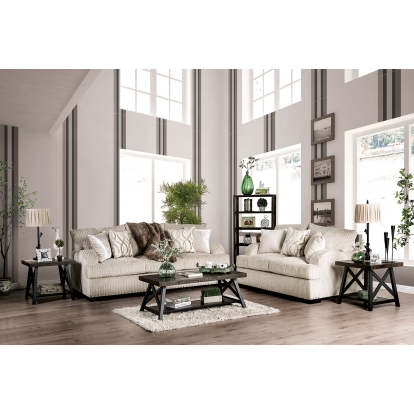 Zayla Golden Ivory Sofa with Loveseat Model SM6223-2PC by Furniture of America