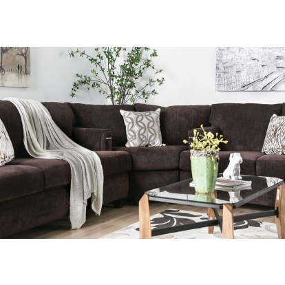 Brynlee Chocolate Corner Chair (*Pillows Sold Separately) Model SM6410-CNR by Furniture of America