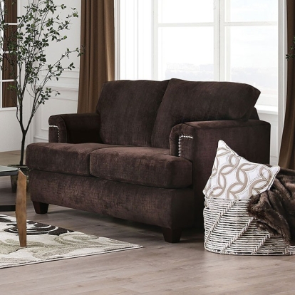 Brynlee Chocolate Loveseat (*Pillows Sold Separately) Model SM6410-LV by Furniture of America