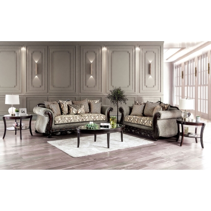 Justina Gray/Espresso Sofa with Loveseat Model SM6422-2PC by Furniture of America