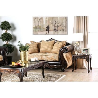 Aislynn Gold/Espresso Loveseat Model SM6423-LV by Furniture of America