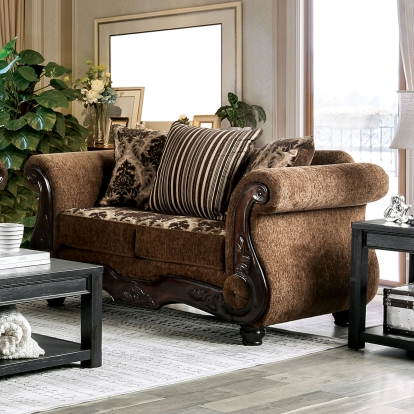 Tilde Brown/Dark Walnut Loveseat Model SM6430-LV by Furniture of America