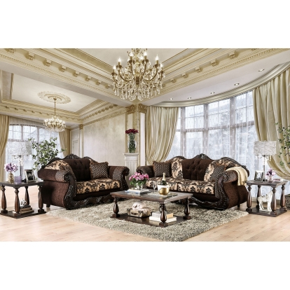 Ronja Dark Brown Sofa with Loveseat Model SM6431-2PC by Furniture of America