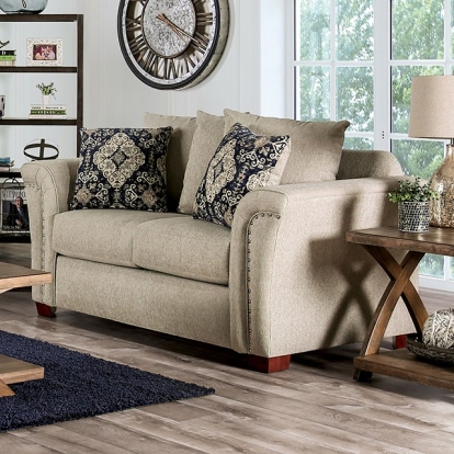 Belsize Beige/Navy Loveseat Model SM6438-LV by Furniture of America