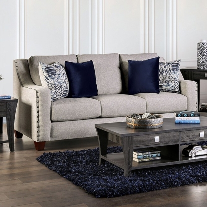 Stickney Light Gray/Navy Sofa with Loveseat Model SM6441-2PC by Furniture of America