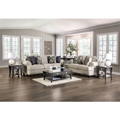 Miramar Beige/Charcoal Sofa with Loveseat Model SM6442-2PC by Furniture of America