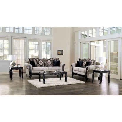 Molfetta Light Brown/Black Sofa with Loveseat Model SM7304-2PC by Furniture of America