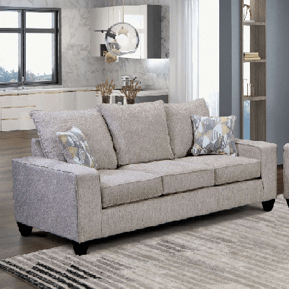 Furniture Of America West Acton Contemporary Chenille, Solid Wood Beige Sofa | SM7331-SF