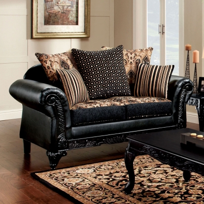 Theodora Tan/Black Loveseat Model SM7505N-LV by Furniture of America