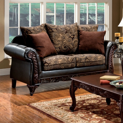 Rotherham Brown/Espresso/Dark Cherry Loveseat Model SM7630N-LV by Furniture of America