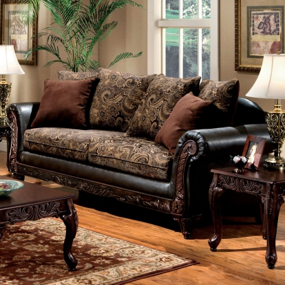 Rotherham Brown/Espresso/Dark Cherry Sofa Model SM7630N-SF by Furniture of America