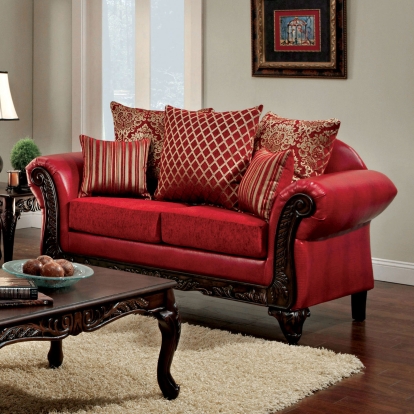 Marcus Red Loveseat Model SM7640N-LV by Furniture of America