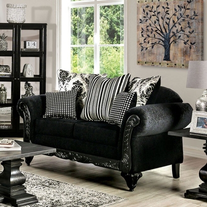 Luciano Black Loveseat Model SM7746-LV by Furniture of America