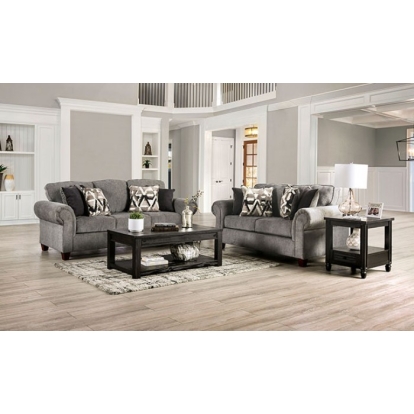 Delgada Graphite Sofa with Loveseat Model SM7750-2PC by Furniture of America