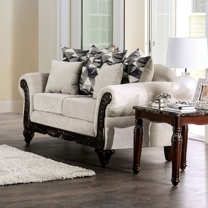 Cassani Light Gray/Walnut Loveseat Model SM7756-LV by Furniture of America