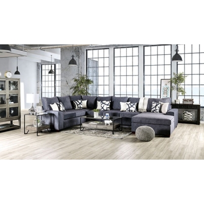 Shoreditch Navy Sectional Model SM7771-SECT by Furniture of America