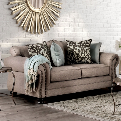 Jarauld Dark Taupe Loveseat Model SM8006-LV by Furniture of America