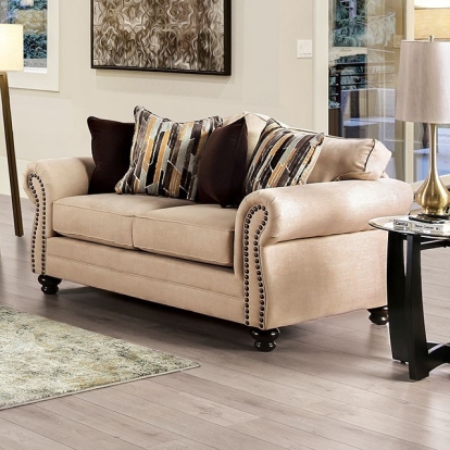 Kailyn Sand/Brown Loveseat Model SM8008-LV by Furniture of America