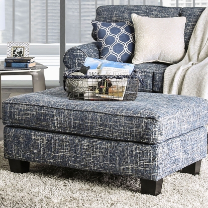 Pierpont Blue Ottoman Model SM8010-OT by Furniture of America