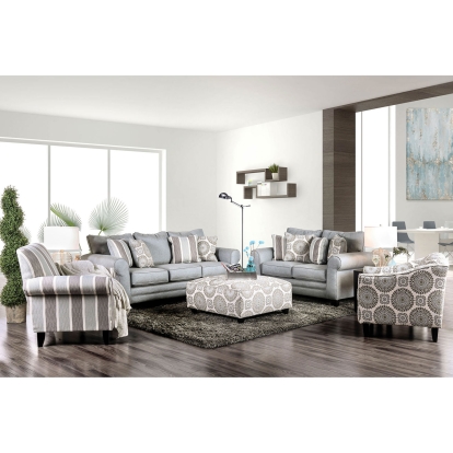 Misty Blue Gray Sofa with Loveseat Model SM8141-2PC by Furniture of America