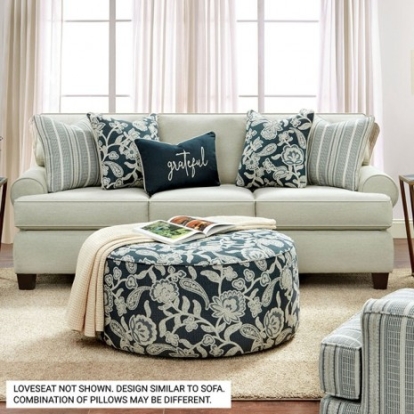 Furniture of America Porthcawl Transitional Chenille Solid with Wood Ivory Loveseat Model SM8190-LV