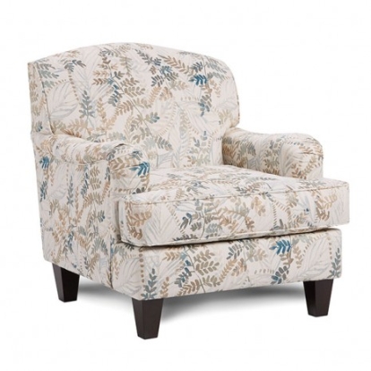 Furniture of America Cadigan Transitional Chenille Solid with Wood Floral Multi Chair Model SM8191-CH-FL